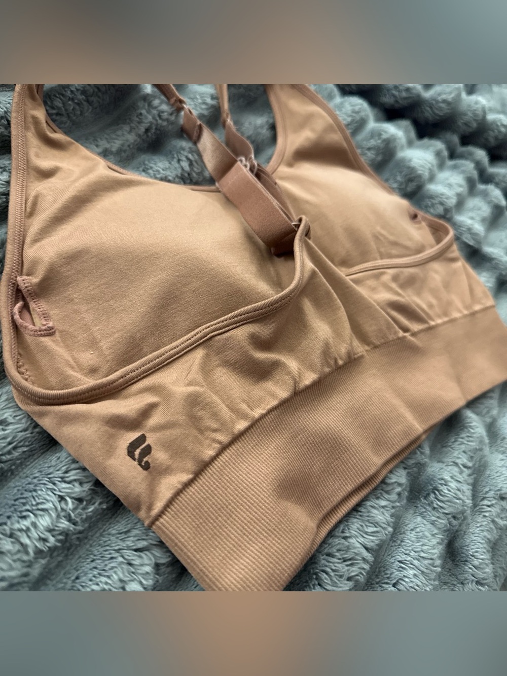 Fabletics Nude/Tan Seamless Sports Bralette